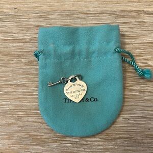 Tiffany & Co. Silver Heart Pendant with Key